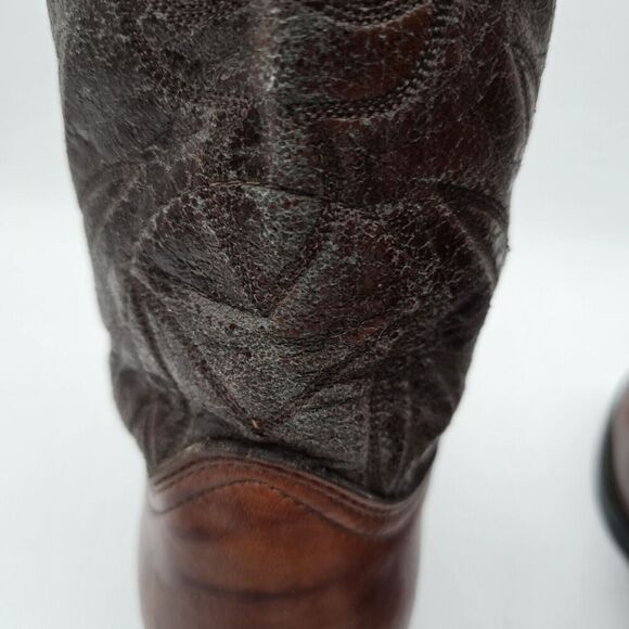 Durango Cowboy Boots Mens 9.5 D Brown Red Leather Western USA Vintage - Picture 10 of 11